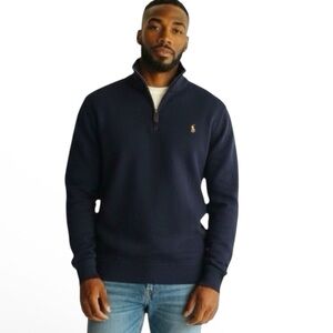 Polo Ralph Lauren Men’s Navy Half Zip Pullover Sweater Size L Classic